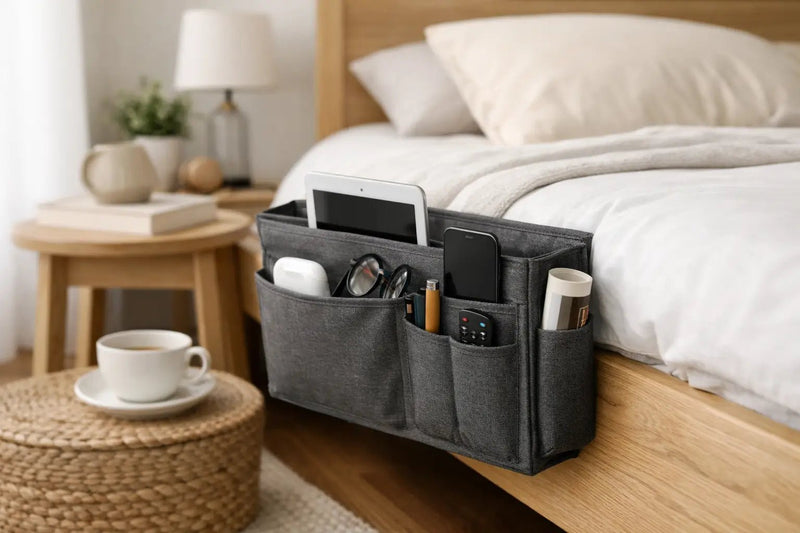 Bedside Caddy for Small Spaces That Clears Clutter