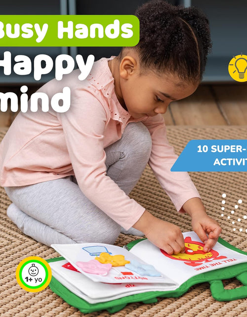 Load image into Gallery viewer, Quiet Book Montessori Toys for Toddlers – Learning Toy – Preschool Educational Toy with Toddler Activities Busy Book, Travel Toy for Boys &amp; Girls + Zipper Bag, Green
