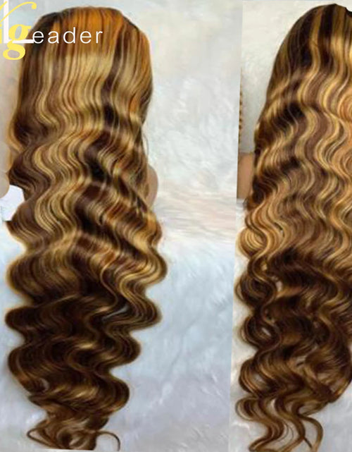 Load image into Gallery viewer, Preplucked Human Hair Lace Front Wig Highlight Straight 180% 13X6 Lace Frontal Wigs Curly Lace Frontal Wigs Swiss Lace
