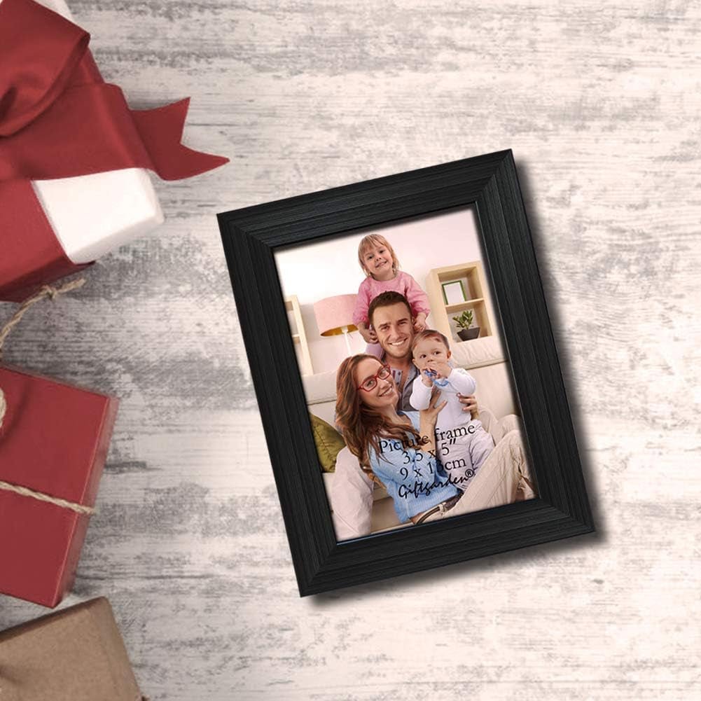 12 Pack 3.5X5 Black Picture Frame Bulk Set for Desktop Display or Wall Mounting - My Store