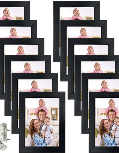 Load image into Gallery viewer, 12 Pack 3.5X5 Black Picture Frame Bulk Set for Desktop Display or Wall Mounting - My Store
