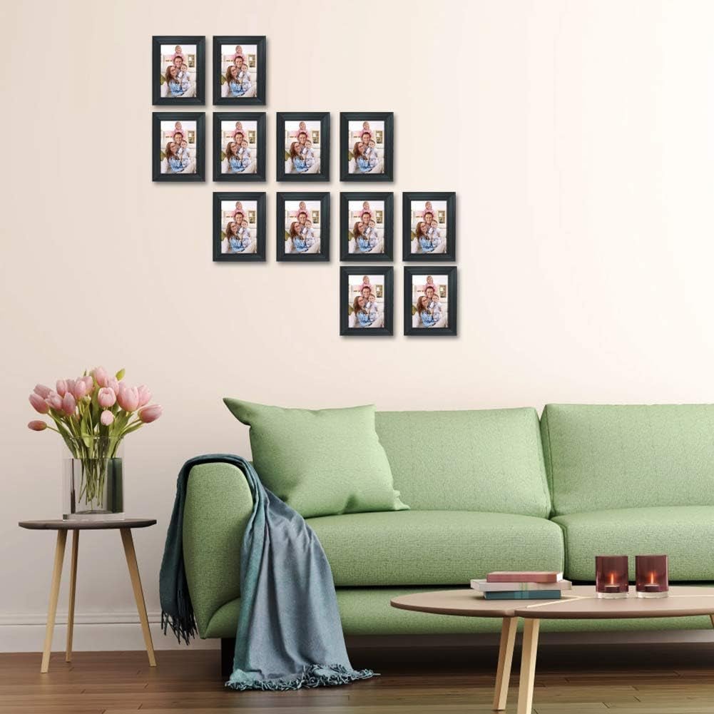 12 Pack 3.5X5 Black Picture Frame Bulk Set for Desktop Display or Wall Mounting - My Store