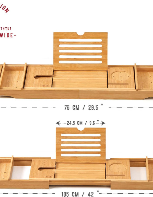 Load image into Gallery viewer, Bathtub Caddy Tray (Natural)- Bamboo Wood Bath Tray and Bath Caddy for a Home Spa Experience
