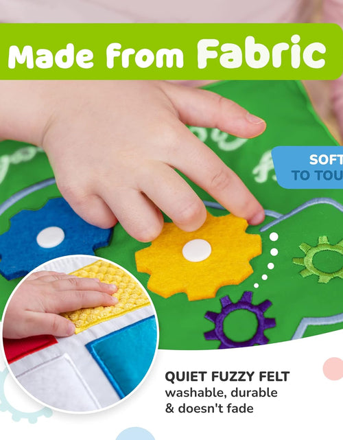 Load image into Gallery viewer, Quiet Book Montessori Toys for Toddlers – Learning Toy – Preschool Educational Toy with Toddler Activities Busy Book, Travel Toy for Boys &amp; Girls + Zipper Bag, Green
