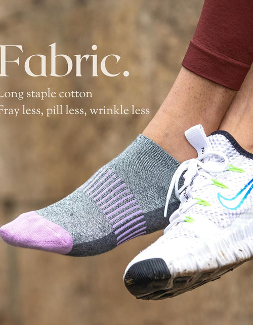 Load image into Gallery viewer, Women'S Athletic Ankle Socks with Heel Tab, Premium Cotton, Soft Cushion, Reinforced Toe, Arch Support, Pack of 6
