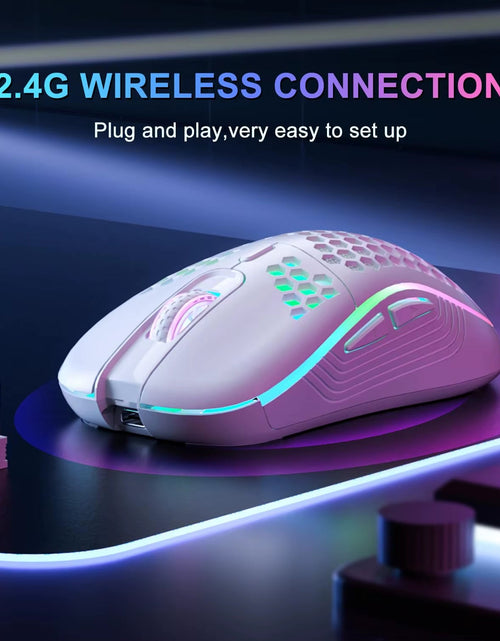 Load image into Gallery viewer, 2.4G Wireless Mouse with RGB Backlit 6 - Button 3 - Speed DPI Type C Rechargeable Ergonomic Honeycomb Design Gaming Mouse - My Store
