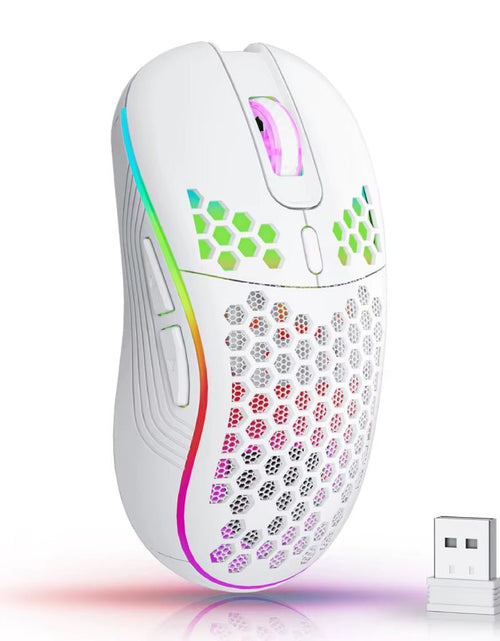 Load image into Gallery viewer, 2.4G Wireless Mouse with RGB Backlit 6 - Button 3 - Speed DPI Type C Rechargeable Ergonomic Honeycomb Design Gaming Mouse - My Store
