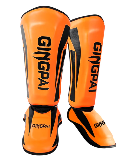 Load image into Gallery viewer, Kickboxing Boxing Shin Guard Pads Muay Thai Martial Arts Sanda Wushu Leg Protector Taekwondo Ankle Guards
