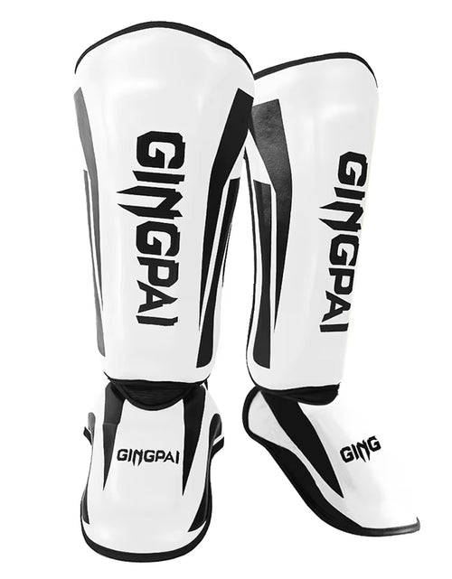 Load image into Gallery viewer, Kickboxing Boxing Shin Guard Pads Muay Thai Martial Arts Sanda Wushu Leg Protector Taekwondo Ankle Guards
