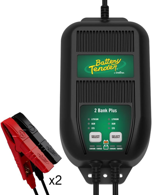 Load image into Gallery viewer, plus 2 Bank Multibank Charger - 2.5 AMP (1.25 Amps per Bank) - Smart 12V Multi Battery Charger and Maintainer for Standard, AGM, and Lithium Lifepo4-022-0165-Dl-Wh
