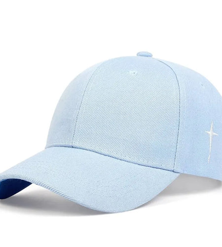 Unisex Simple Cross Water Drop Embroidery Baseball Caps Spring and Autumn Outdoor Adjustable Casual Hat Sunscreen Hat