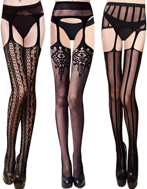 Load image into Gallery viewer, Women Patterned Fishnet Tights Black Fishnets Net Stockings Pantyhose
