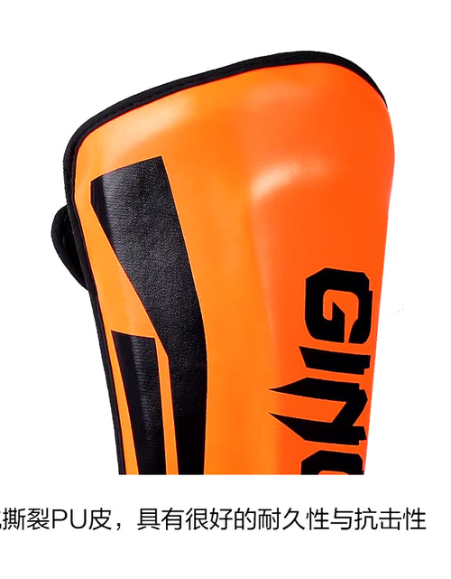 Load image into Gallery viewer, Kickboxing Boxing Shin Guard Pads Muay Thai Martial Arts Sanda Wushu Leg Protector Taekwondo Ankle Guards
