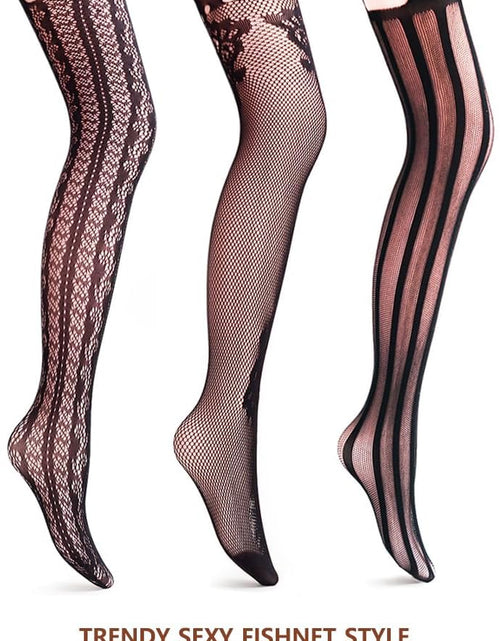 Load image into Gallery viewer, Women Patterned Fishnet Tights Black Fishnets Net Stockings Pantyhose
