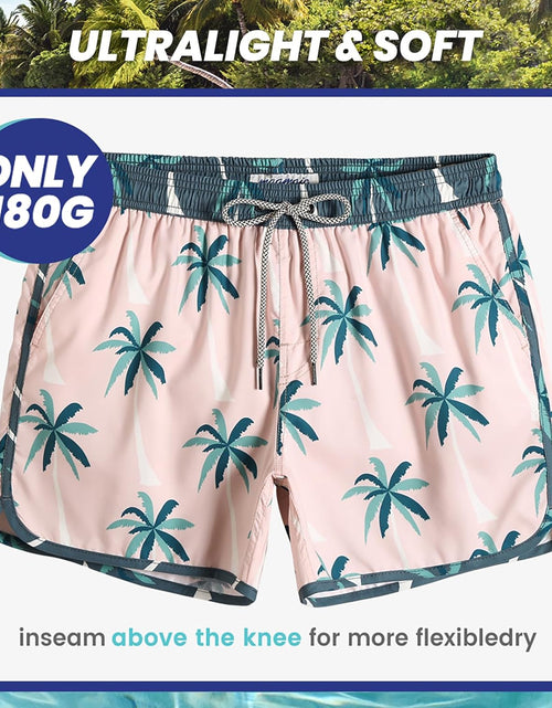 Load image into Gallery viewer, Mens Boys Short 80S 90S Vintage Swim Trunks with Mesh Lining Quick Dry Swim Suits Board Shorts
