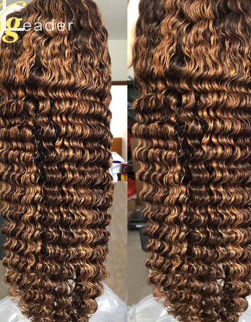 Load image into Gallery viewer, Preplucked Human Hair Lace Front Wig Highlight Straight 180% 13X6 Lace Frontal Wigs Curly Lace Frontal Wigs Swiss Lace
