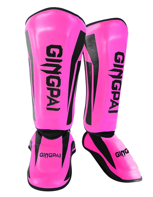 Load image into Gallery viewer, Kickboxing Boxing Shin Guard Pads Muay Thai Martial Arts Sanda Wushu Leg Protector Taekwondo Ankle Guards
