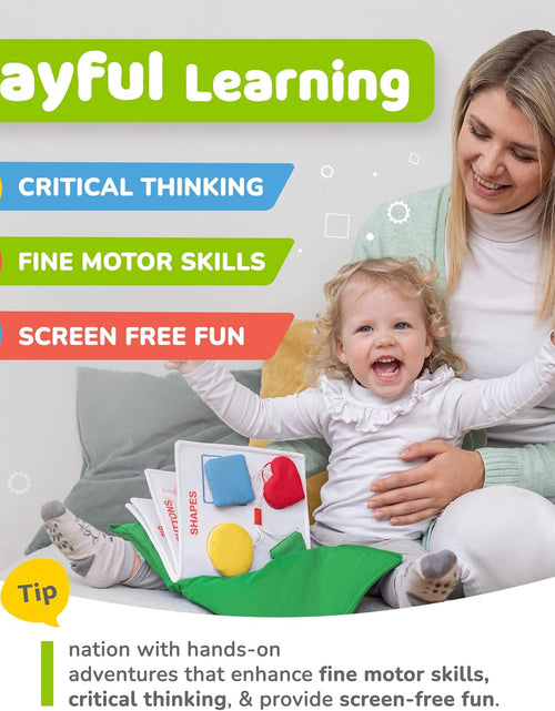 Load image into Gallery viewer, Quiet Book Montessori Toys for Toddlers – Learning Toy – Preschool Educational Toy with Toddler Activities Busy Book, Travel Toy for Boys &amp; Girls + Zipper Bag, Green
