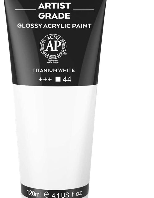 Load image into Gallery viewer, Acrylic Paint Titanium White Tubes(120Ml, 4.1 Oz) Non Toxic Non Fading,Rich Pigments for Painters, Adults &amp; Kids, Ideal for Canvas Wood Clay Fabric Ceramic Craft Supplies (Titanium White) - My Store
