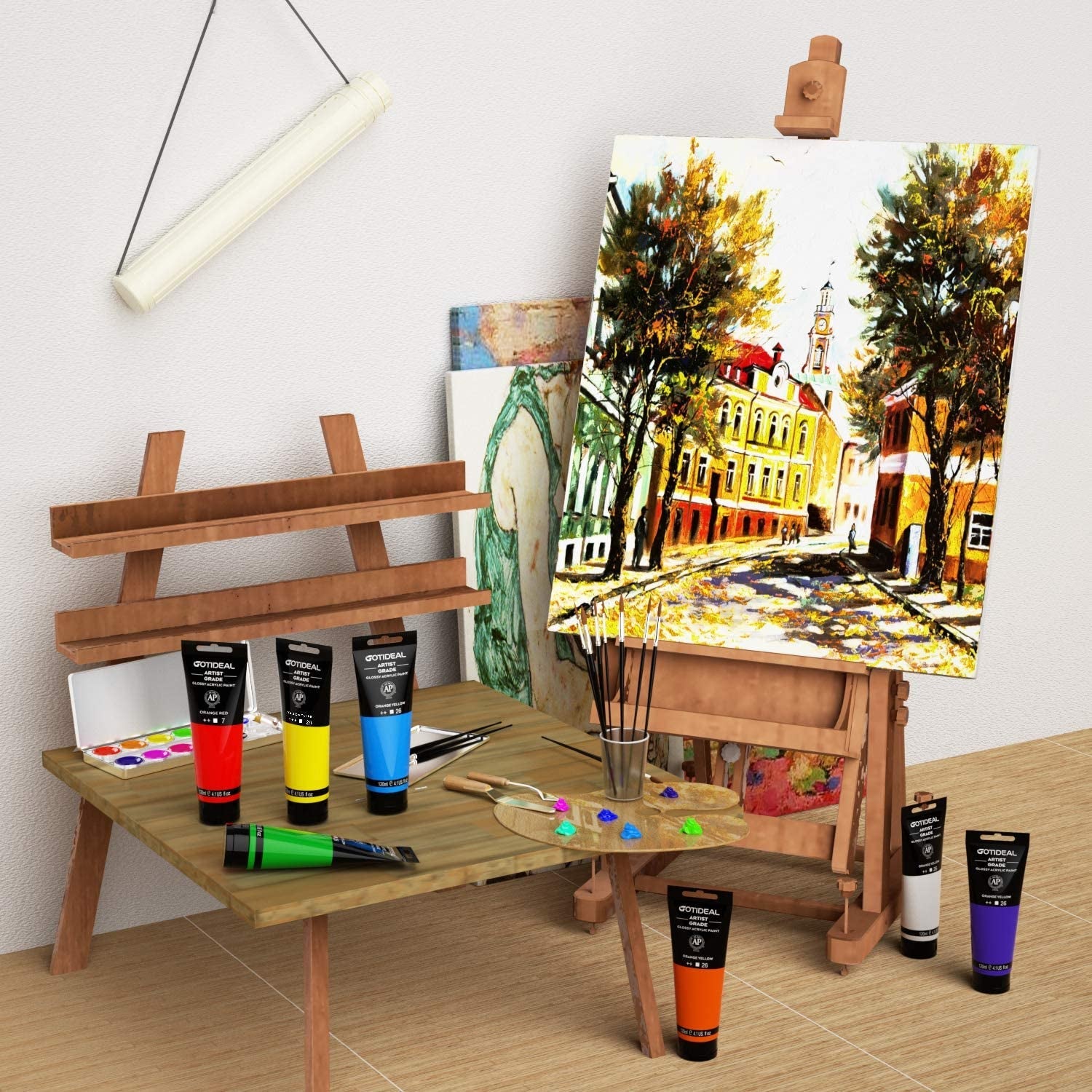 Acrylic Paint Titanium White Tubes(120Ml, 4.1 Oz) Non Toxic Non Fading,Rich Pigments for Painters, Adults & Kids, Ideal for Canvas Wood Clay Fabric Ceramic Craft Supplies (Titanium White) - My Store