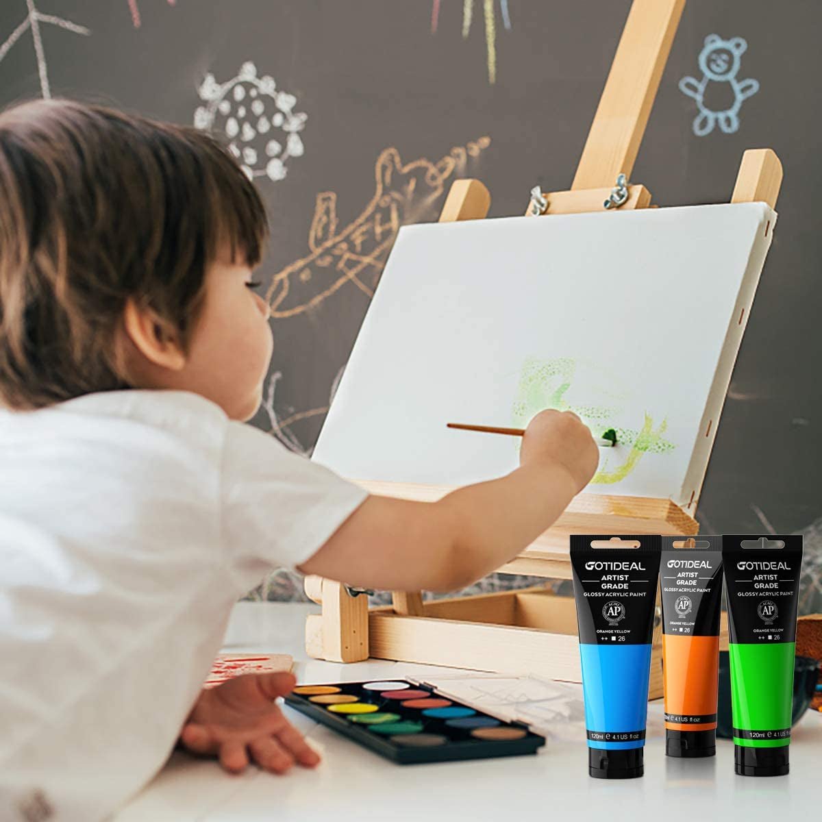 Acrylic Paint Titanium White Tubes(120Ml, 4.1 Oz) Non Toxic Non Fading,Rich Pigments for Painters, Adults & Kids, Ideal for Canvas Wood Clay Fabric Ceramic Craft Supplies (Titanium White) - My Store