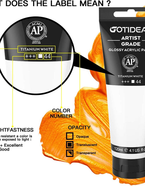 Load image into Gallery viewer, Acrylic Paint Titanium White Tubes(120Ml, 4.1 Oz) Non Toxic Non Fading,Rich Pigments for Painters, Adults &amp; Kids, Ideal for Canvas Wood Clay Fabric Ceramic Craft Supplies (Titanium White) - My Store
