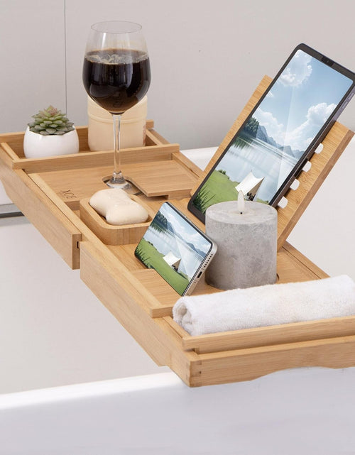 Load image into Gallery viewer, Bathtub Caddy Tray (Natural) - Bamboo Wood Bath Tray and Bath Caddy for a Home Spa Experience - My Store
