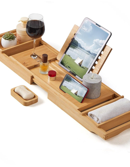 Load image into Gallery viewer, Bathtub Caddy Tray (Natural) - Bamboo Wood Bath Tray and Bath Caddy for a Home Spa Experience - My Store
