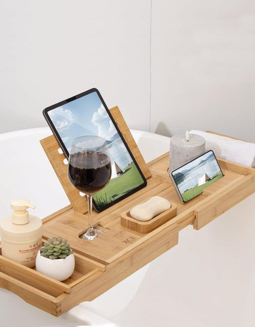 Load image into Gallery viewer, Bathtub Caddy Tray (Natural) - Bamboo Wood Bath Tray and Bath Caddy for a Home Spa Experience - My Store
