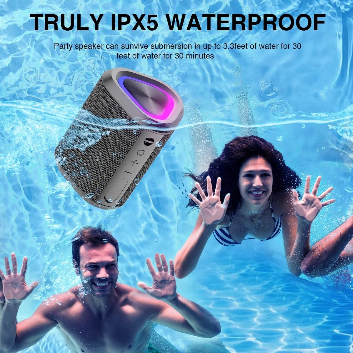 Bluetooth Speaker, 24H Playtime Portable Wireless Bluetooth 5.0 Speaker with Stereo Bass, up to 100 Ft Bluetooth Range, IPX7 Waterproof Mini Bluetooth Speaker - My Store
