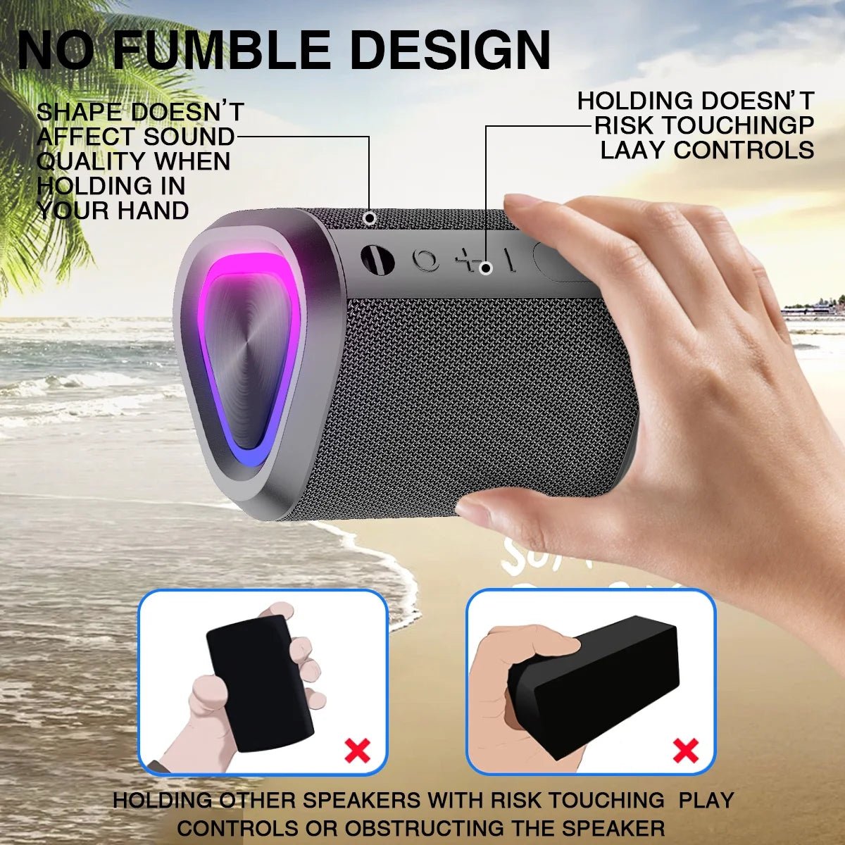 Bluetooth Speaker, 24H Playtime Portable Wireless Bluetooth 5.0 Speaker with Stereo Bass, up to 100 Ft Bluetooth Range, IPX7 Waterproof Mini Bluetooth Speaker - My Store