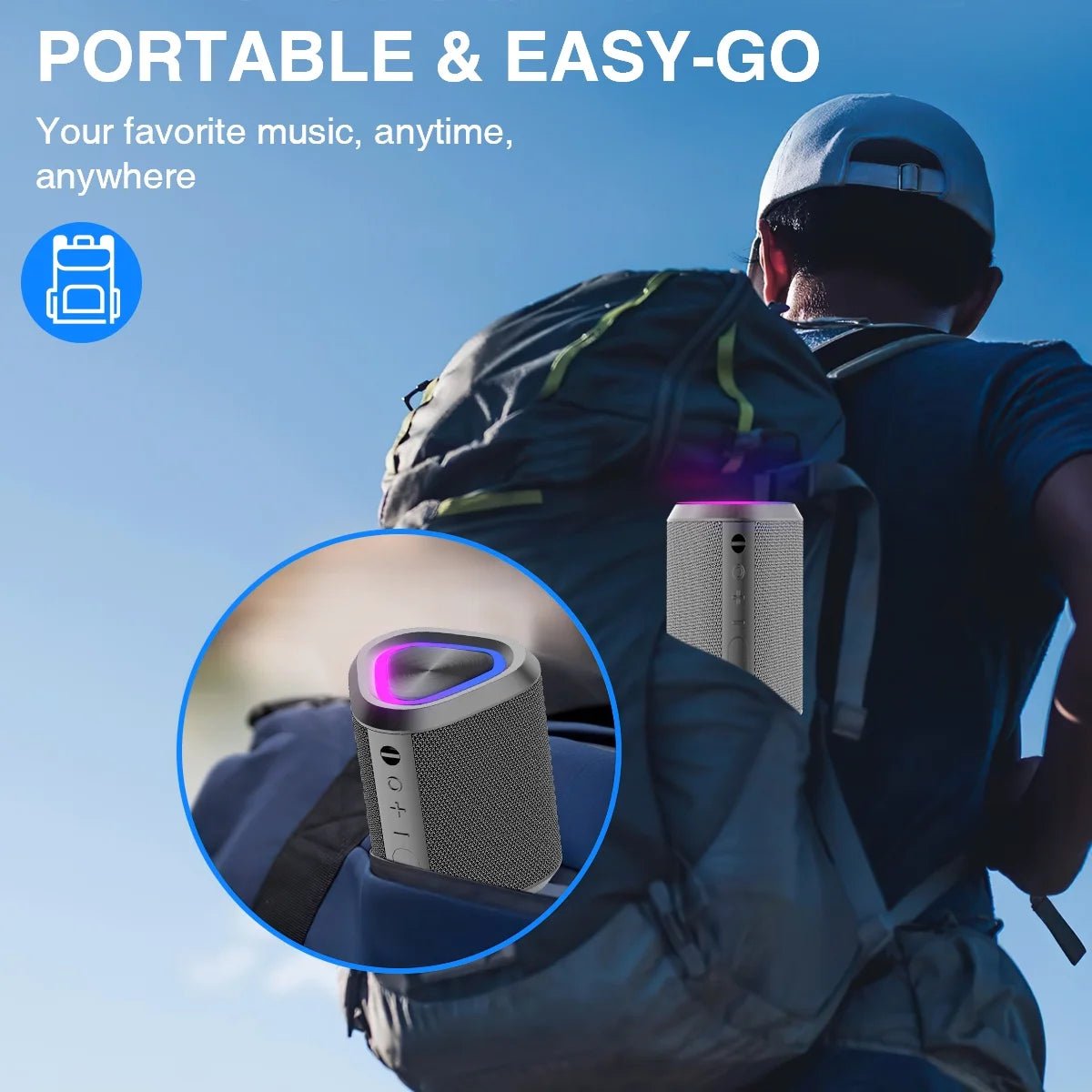 Bluetooth Speaker, 24H Playtime Portable Wireless Bluetooth 5.0 Speaker with Stereo Bass, up to 100 Ft Bluetooth Range, IPX7 Waterproof Mini Bluetooth Speaker - My Store