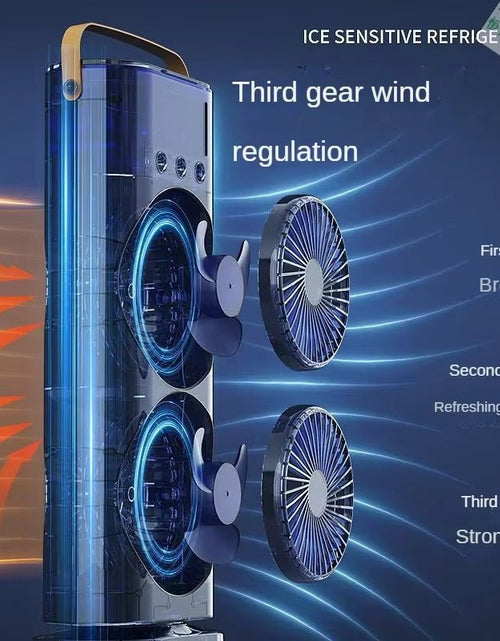 Load image into Gallery viewer, BreezeGlow™ 2 - in - 1 Dual Mist Cooling Fan – Chill, Hydrate &amp; Light Up Your Space - My Store
