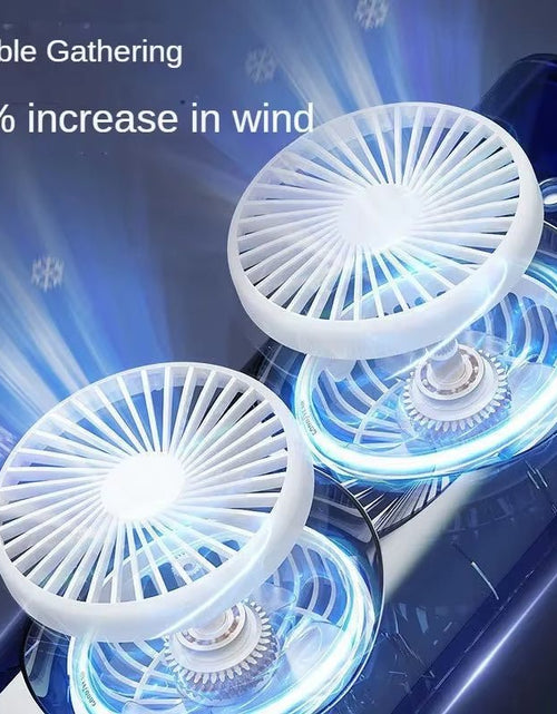 Load image into Gallery viewer, BreezeGlow™ 2 - in - 1 Dual Mist Cooling Fan – Chill, Hydrate &amp; Light Up Your Space - My Store
