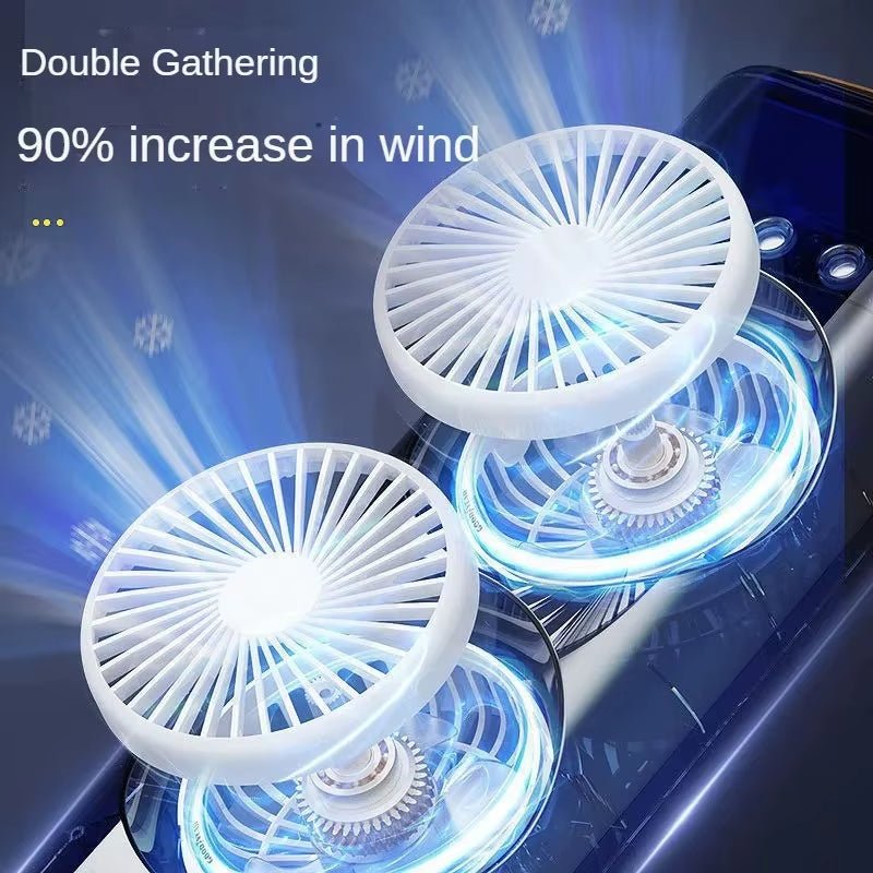 BreezeGlow™ 2 - in - 1 Dual Mist Cooling Fan – Chill, Hydrate & Light Up Your Space - My Store