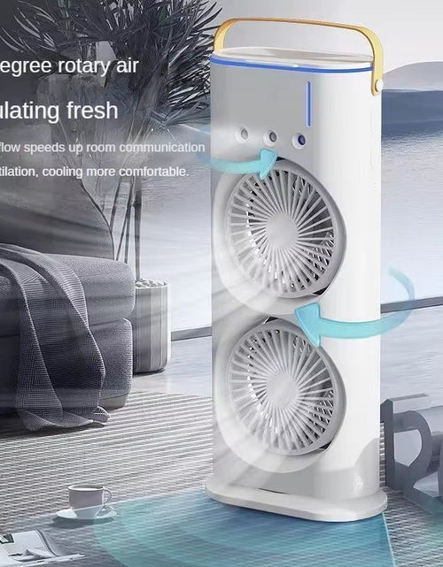 Load image into Gallery viewer, BreezeGlow™ 2 - in - 1 Dual Mist Cooling Fan – Chill, Hydrate &amp; Light Up Your Space - My Store
