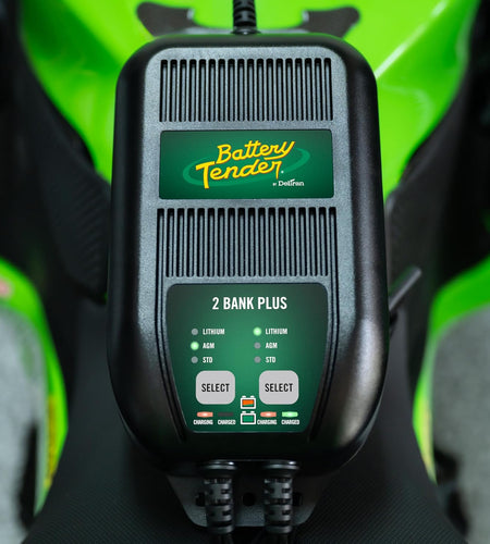 plus 2 Bank Multibank Charger - 2.5 AMP (1.25 Amps per Bank) - Smart 12V Multi Battery Charger and Maintainer for Standard, AGM, and Lithium Lifepo4-022-0165-Dl-Wh