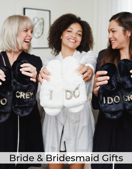 Load image into Gallery viewer, Women'S Giftable I Do &amp; I Do Crew Bride Slippers for Weddings and Bachelorette Party
