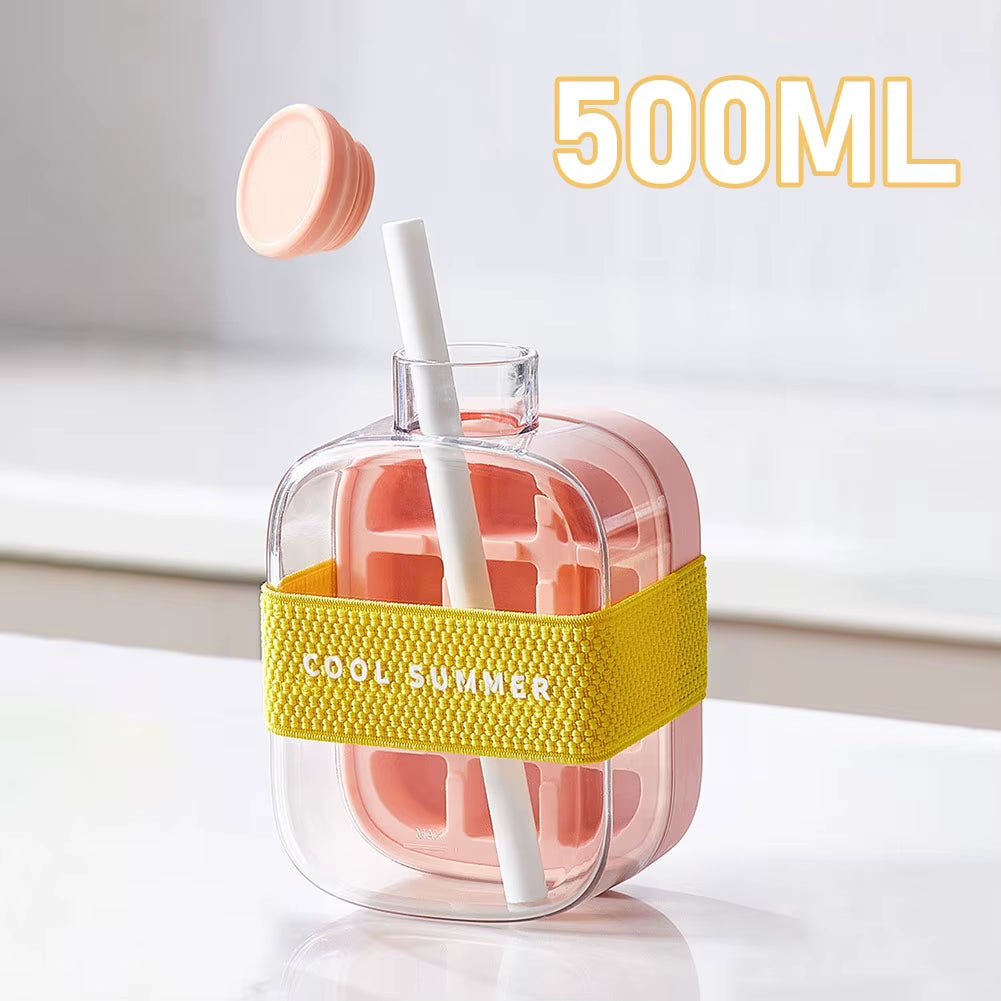 ChillSip Bottle Set – Stylish Water Bottle with Straw & Zero - Contact Ice Cube Tray - My Store