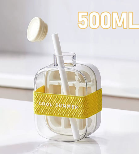 ChillSip Bottle Set – Stylish Water Bottle with Straw & Zero - Contact Ice Cube Tray - My Store