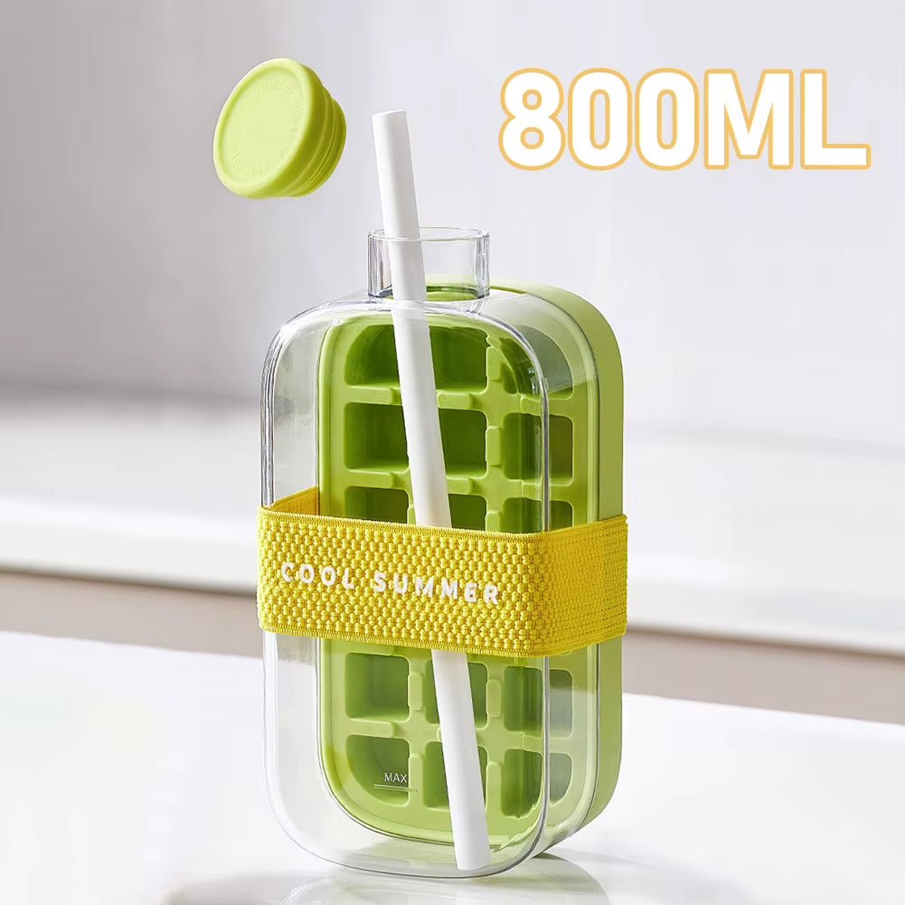 ChillSip Bottle Set – Stylish Water Bottle with Straw & Zero - Contact Ice Cube Tray - My Store