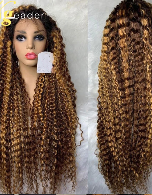 Load image into Gallery viewer, Preplucked Human Hair Lace Front Wig Highlight Straight 180% 13X6 Lace Frontal Wigs Curly Lace Frontal Wigs Swiss Lace
