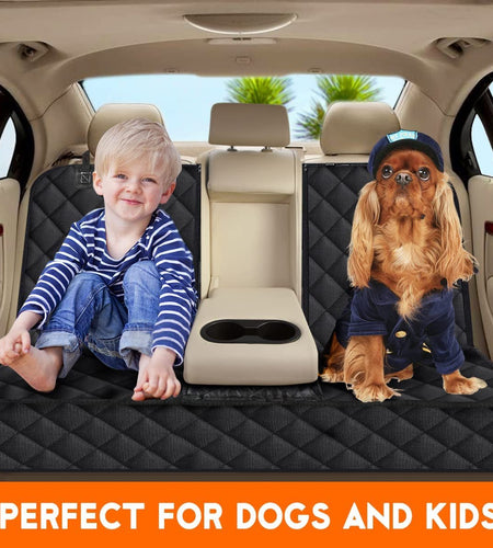 Dog Car Seat Cover, Back Seat Cover for Dogs Pet Car Seat Protector Waterproof Bench Car Seat Cover, Non - Slip Reat Seat Cover Fits Middle Armrest for Most Cars Trucks Suvs - Black - My Store