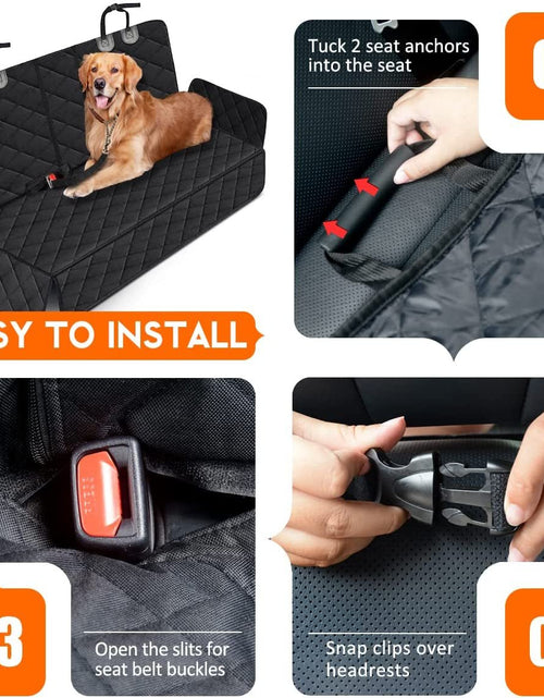 Load image into Gallery viewer, Dog Car Seat Cover, Back Seat Cover for Dogs Pet Car Seat Protector Waterproof Bench Car Seat Cover, Non - Slip Reat Seat Cover Fits Middle Armrest for Most Cars Trucks Suvs - Black - My Store
