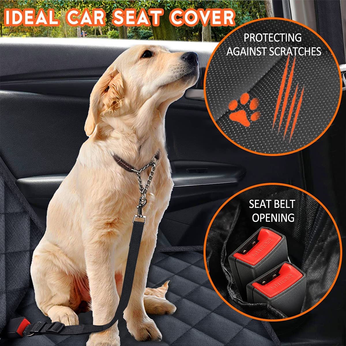 Dog Car Seat Cover, Back Seat Cover for Dogs Pet Car Seat Protector Waterproof Bench Car Seat Cover, Non - Slip Reat Seat Cover Fits Middle Armrest for Most Cars Trucks Suvs - Black - My Store