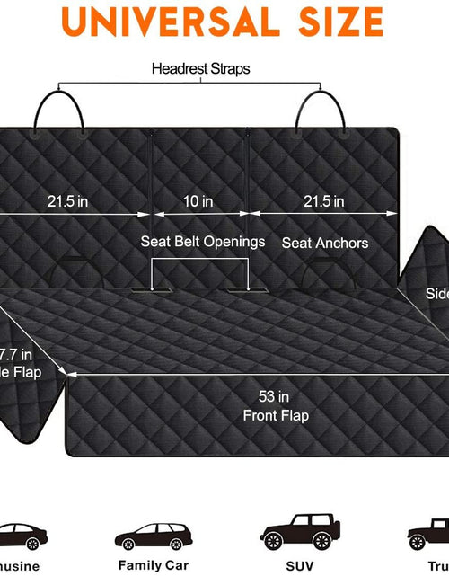 Load image into Gallery viewer, Dog Car Seat Cover, Back Seat Cover for Dogs Pet Car Seat Protector Waterproof Bench Car Seat Cover, Non - Slip Reat Seat Cover Fits Middle Armrest for Most Cars Trucks Suvs - Black - My Store
