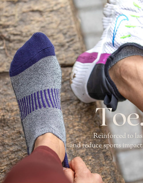 Load image into Gallery viewer, Women'S Athletic Ankle Socks with Heel Tab, Premium Cotton, Soft Cushion, Reinforced Toe, Arch Support, Pack of 6
