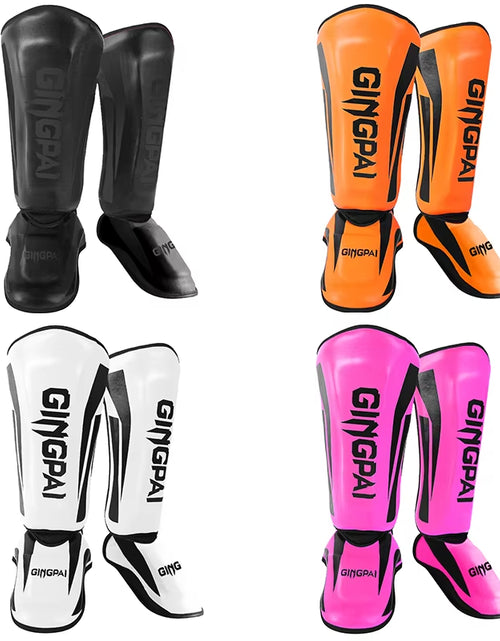 Load image into Gallery viewer, Kickboxing Boxing Shin Guard Pads Muay Thai Martial Arts Sanda Wushu Leg Protector Taekwondo Ankle Guards
