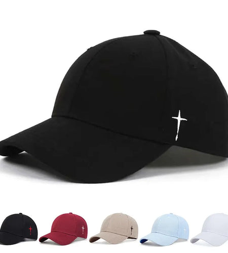 Unisex Simple Cross Water Drop Embroidery Baseball Caps Spring and Autumn Outdoor Adjustable Casual Hat Sunscreen Hat