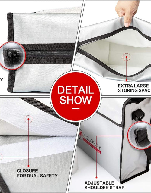 Load image into Gallery viewer, Fireproof Document &amp; Money Bags, Large Fireproof &amp; Water Resistant Bag (15 X 12 X 5 Inches), Fireproof Folder Safe Bag for Cash, Valuables &amp; Passport, with Silicone Coating &amp; Zipper Closure - My Store
